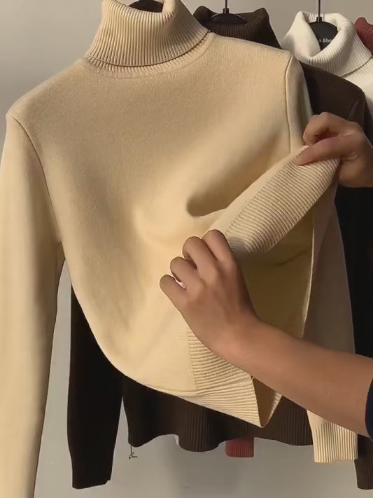 Sweater Peluciado Térmica Gola Alta