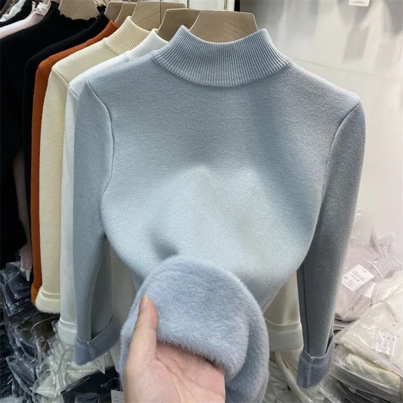 Sweater Peluciada Térmica Gola Média - Blummer Store